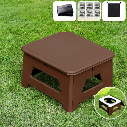 Compact Portable Toilet for Camping & Emergencies - Odor-Free & Foldable