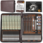 Unleash Your Creativity: 58-Piece Premium Sketching Kit in Leather Case