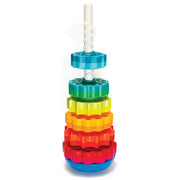 Spinning Stacking Toy - Colorful Discs with Wobble Base for Toddlers