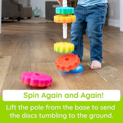 Spinning Stacking Toy - Colorful Discs with Wobble Base for Toddlers