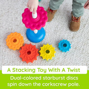 Spinning Stacking Toy - Colorful Discs with Wobble Base for Toddlers