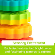 Spinning Stacking Toy - Colorful Discs with Wobble Base for Toddlers