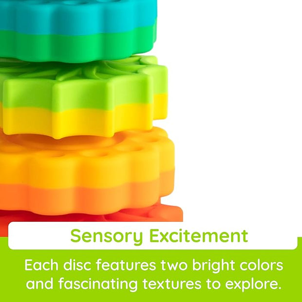 Spinning Stacking Toy - Colorful Discs with Wobble Base for Toddlers