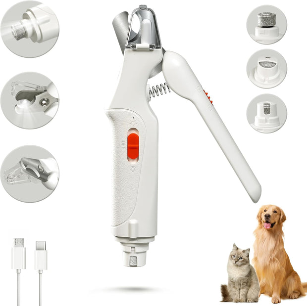2-in-1 Pet Nail Trimmer & Grinder with LED Light