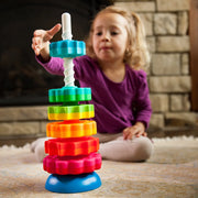 Spinning Stacking Toy - Colorful Discs with Wobble Base for Toddlers