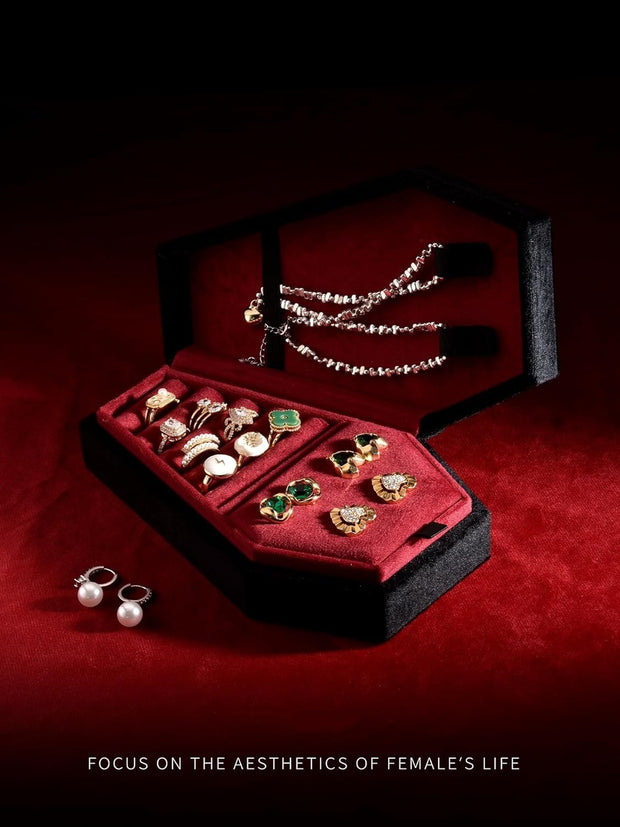 Gothic Coffin Jewelry Box - Velvet-Lined Mini Storage Case for Rings, Earrings & Necklaces