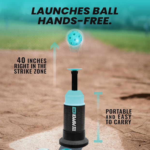 Revolutionize Your Baseball Swing: Solo Hitting Trainer with Popping Ball Action – Perfect for All Ages!(1 Popper Ball Included)