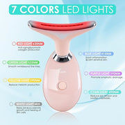 Rose Gold Facial Massager - 3-in-1 Red Light Therapy & Sculpting Wand