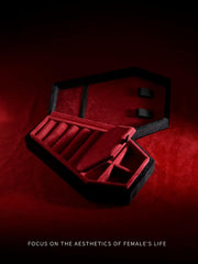 Gothic Coffin Jewelry Box - Velvet-Lined Mini Storage Case for Rings, Earrings & Necklaces
