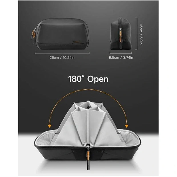 Travel Tech Organizer - Water-Resistant Gadget Case with Dividers