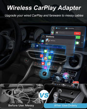 2025 Ultra-Compact Wireless CarPlay & Android Auto Adapter 2-in-1 Plug & Play for Cable-Free Driving