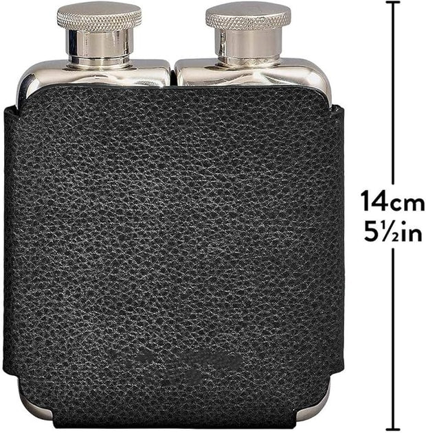 Elegant Botanical-Engraved Stainless Steel Hip Flask (350ml) - Luxury Gift Set
