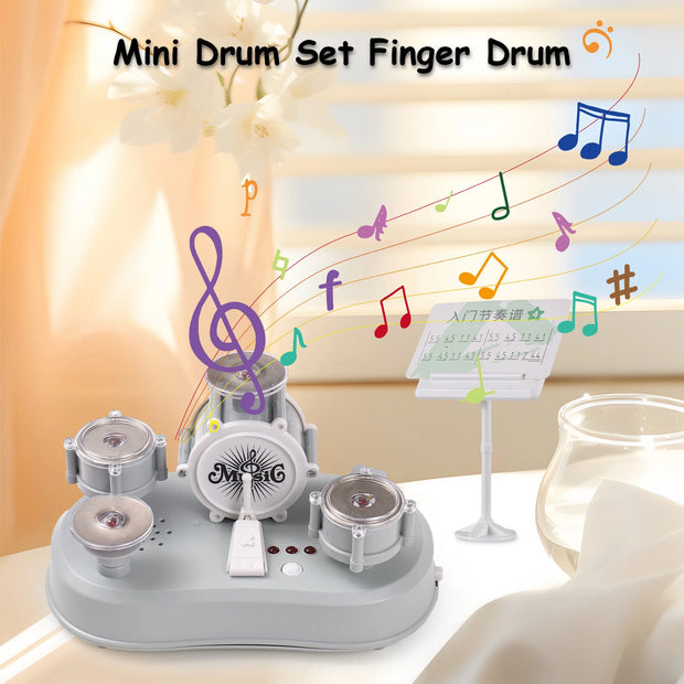Compact Finger Drum Set - Portable Desktop Percussion Instrument with Multiple Modes