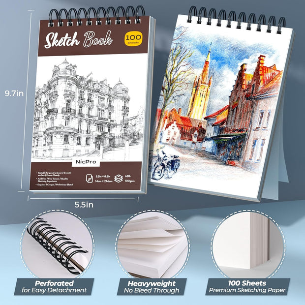 Unleash Your Creativity: 58-Piece Premium Sketching Kit in Leather Case