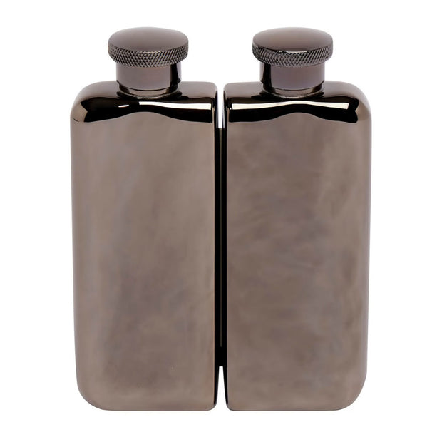 Elegant Botanical-Engraved Stainless Steel Hip Flask (350ml) - Luxury Gift Set