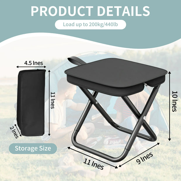 2-Pack Portable Folding Camping Stools