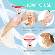 Rose Gold Facial Massager - 3-in-1 Red Light Therapy & Sculpting Wand