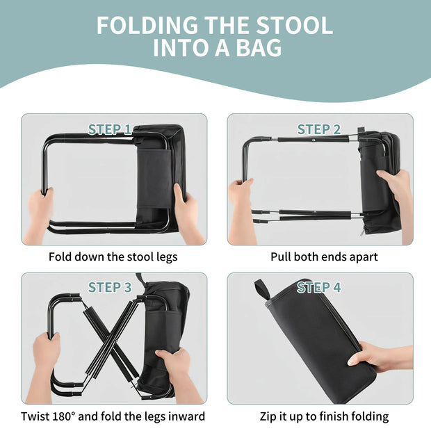 2-Pack Portable Folding Camping Stools