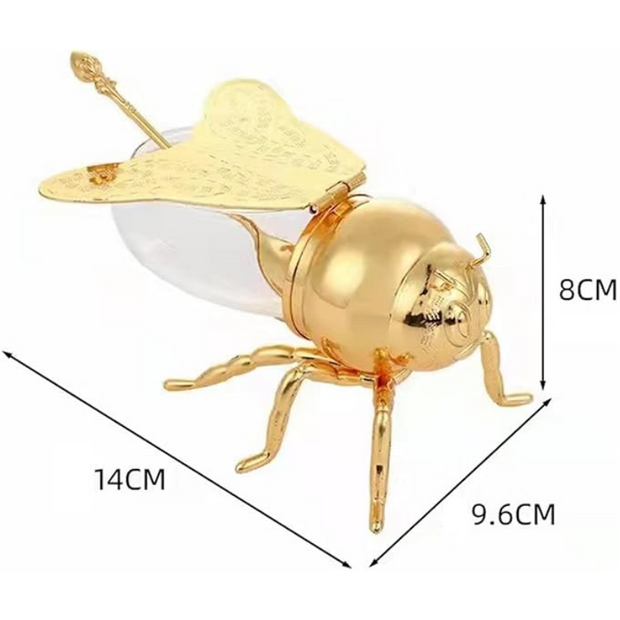 Decorative Bee-Shaped Honey Pot with Dipper
