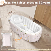Mink Inflatable Baby Bathtub with Built-in Air Pump, Newborn to Toddler Bath Tub,Portable Travel Shower Basin with Back Support, Deflates and Folds Easily
