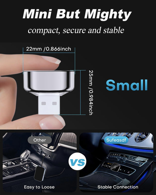 2025 Ultra-Compact Wireless CarPlay & Android Auto Adapter 2-in-1 Plug & Play for Cable-Free Driving