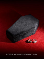 Gothic Coffin Jewelry Box - Velvet-Lined Mini Storage Case for Rings, Earrings & Necklaces
