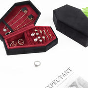 Coffin Jewelry Box – Gothic Velvet Organizer for Rings, Earrings & More