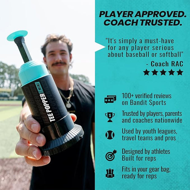 Revolutionize Your Baseball Swing: Solo Hitting Trainer with Popping Ball Action – Perfect for All Ages!(1 Popper Ball Included)