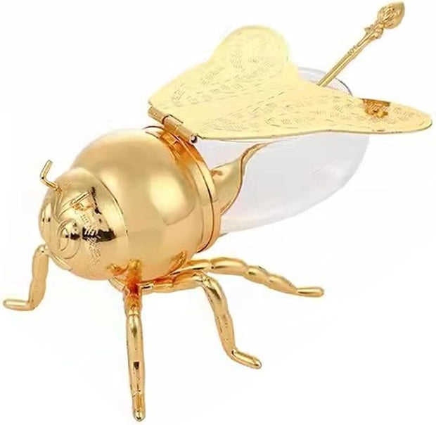 Decorative Bee-Shaped Honey Pot with Dipper