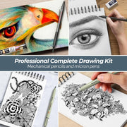 Unleash Your Creativity: 58-Piece Premium Sketching Kit in Leather Case