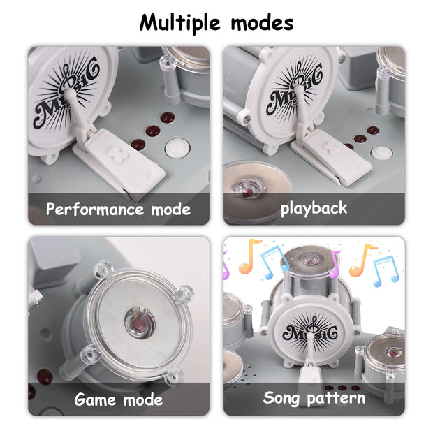 Compact Finger Drum Set - Portable Desktop Percussion Instrument with Multiple Modes