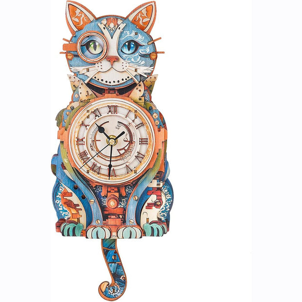 3D Wooden Puzzle Mechanical Owl Clock – Creative DIY Model Kit, Clock Puzzle