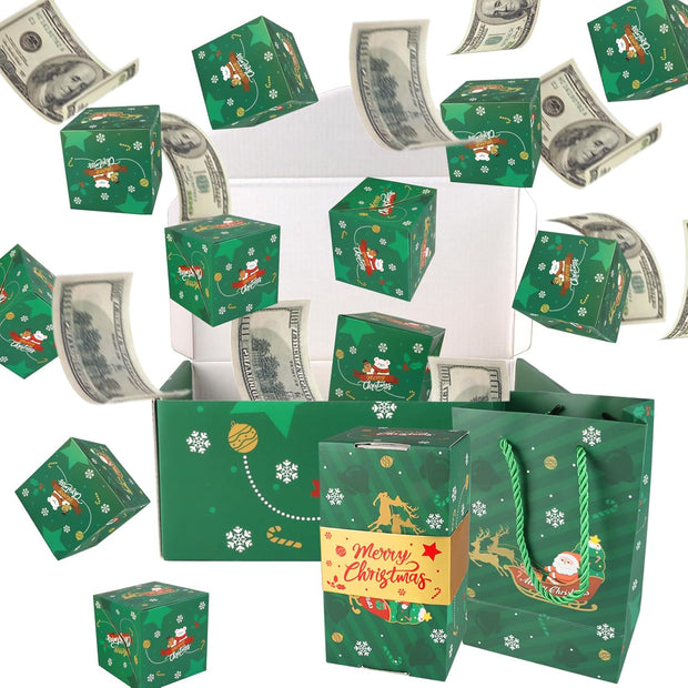 12pcs Surprise Gift Box Explosion, Merry Christmas Folding Bouncing Envelope