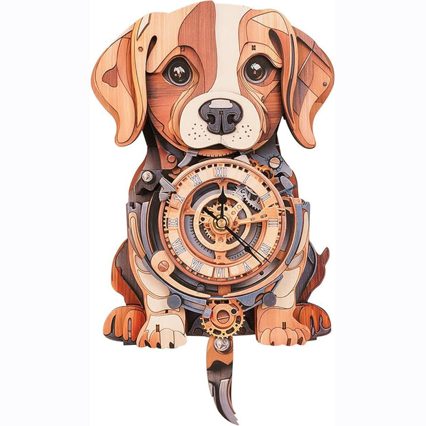 3D Wooden Puzzle Mechanical Owl Clock – Creative DIY Model Kit, Clock Puzzle