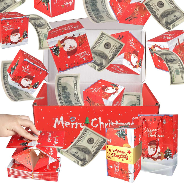 12pcs Surprise Gift Box Explosion, Merry Christmas Folding Bouncing Envelope