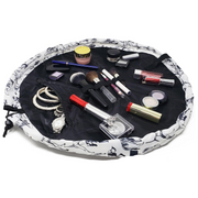 Drawstring Makeup Bag – Portable Travel Organizer with Pockets and Handles