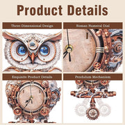 3D Wooden Puzzle Mechanical Owl Clock – Creative DIY Model Kit, Clock Puzzle