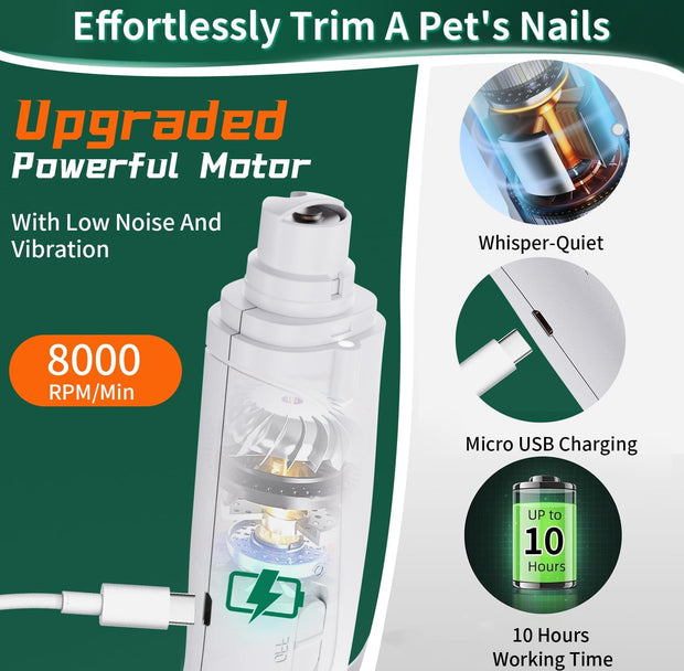 2-in-1 Pet Nail Trimmer & Grinder with LED Light