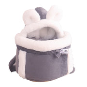 Winter Plush Pet Carrier Backpack – Warm Travel Chest Bag for Small Dogs & Cats