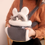 Winter Plush Pet Carrier Backpack – Warm Travel Chest Bag for Small Dogs & Cats