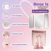 Compact Travel Mirror with LED Lights – Rechargeable & Stylish